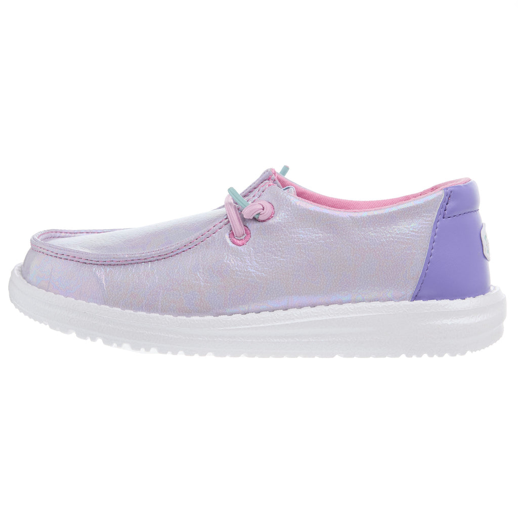 Hey Dude Youth Wendy Iridescent Sparkle Purple Casual Shoe