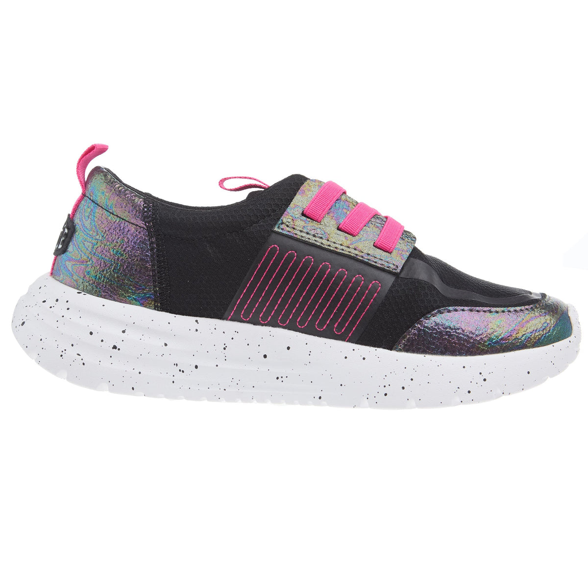 Hey Dude Youth Sirocco Play Brights Black and Pink Casual Shoe