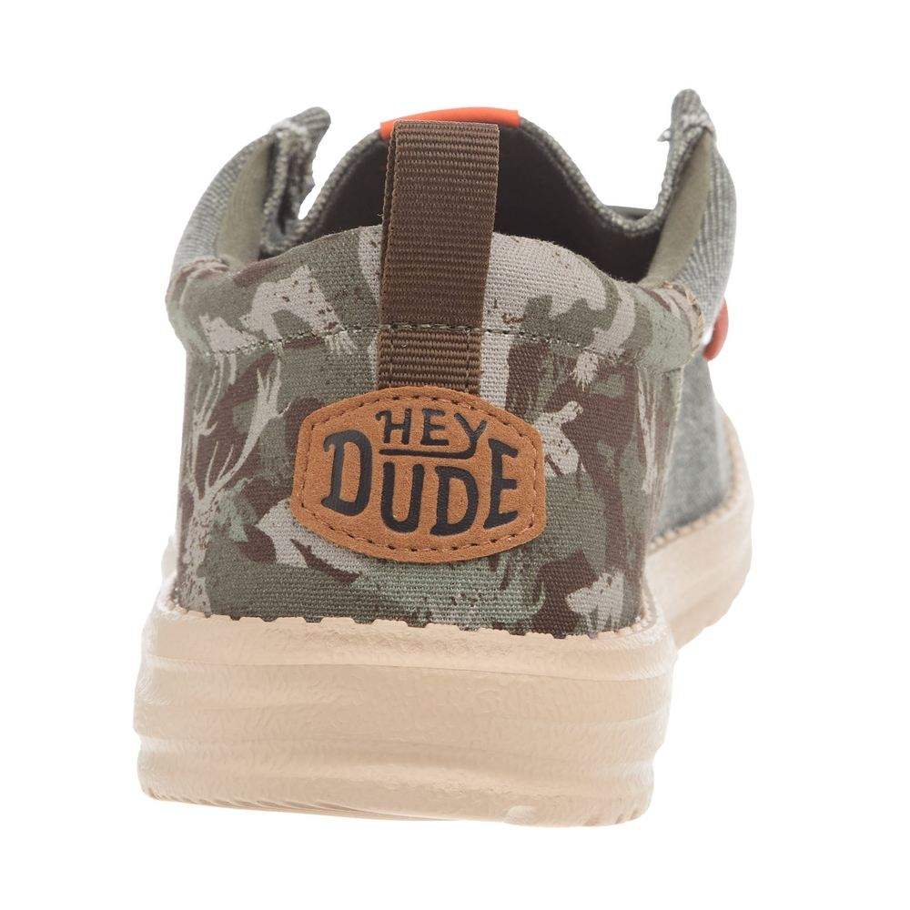 Hey Dude Men`s Olive Wally Funk Hunt Camo Casual Shoe