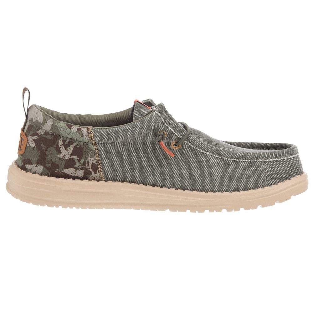 Hey Dude Men`s Olive Wally Funk Hunt Camo Casual Shoe