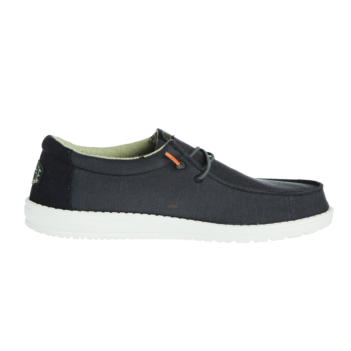 Hey Dude Men`s Black Wally Herringbone Casual Shoe