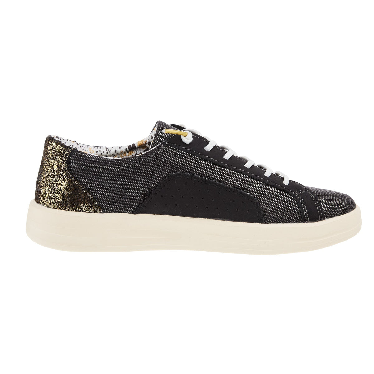 Hey Dude Womens Karina Shimmer Black Sneaker