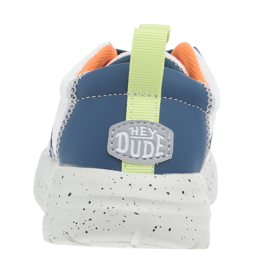 Hey Dude Toddler Sirocco Play Colorblock White and Navy Casual Shoe