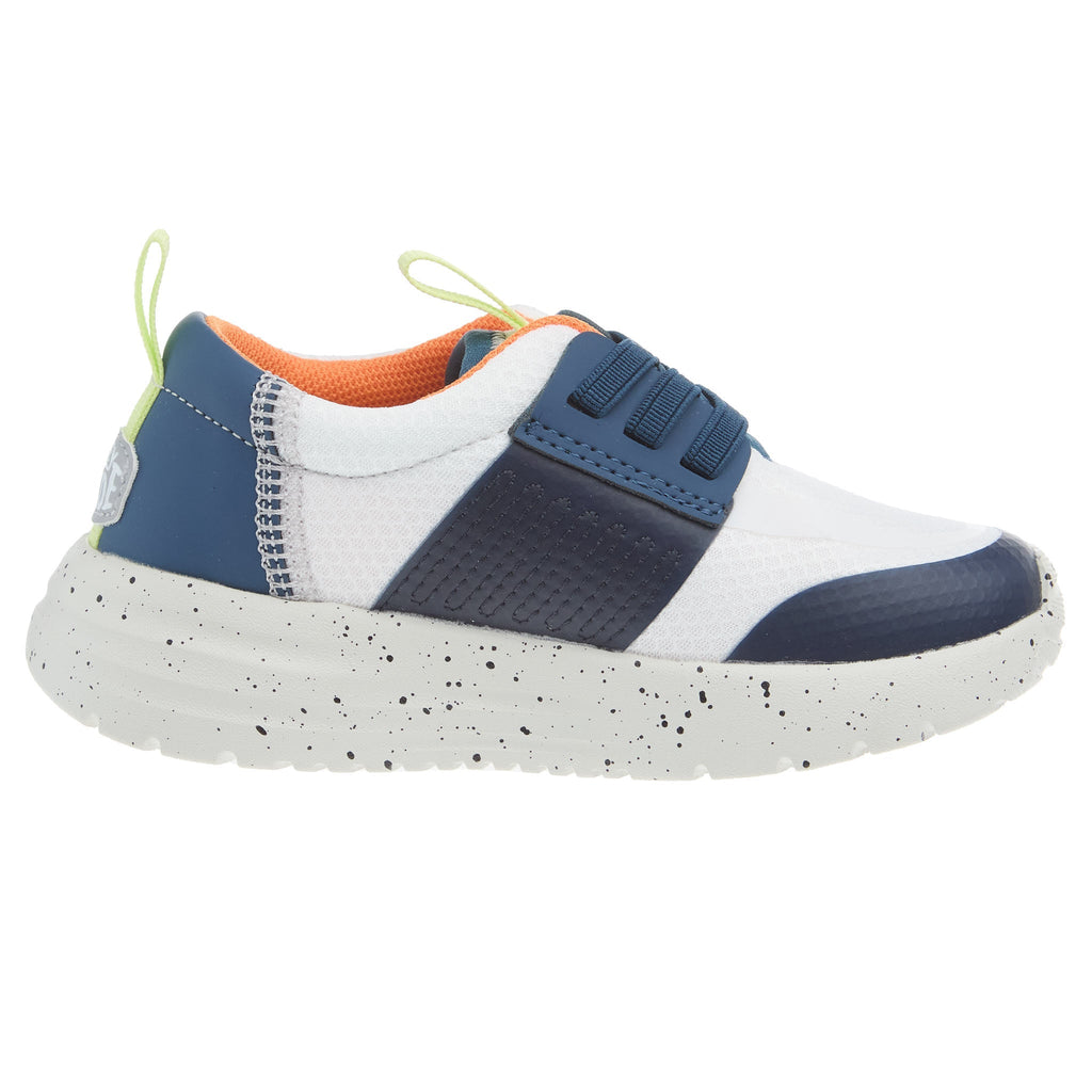 Hey Dude Toddler Sirocco Play Colorblock White and Navy Casual Shoe