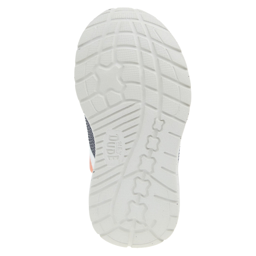 Hey Dude Toddler Sirocco Play Colorblock White and Navy Casual Shoe
