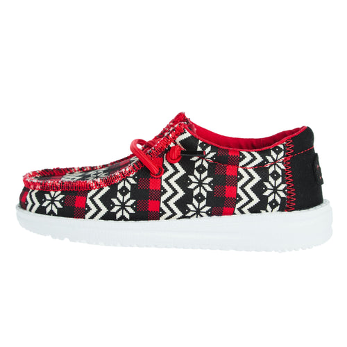 Hey Dude Boys Toddler Black And Red Ugly Sweater Shoe