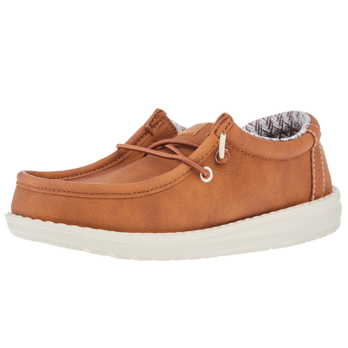 Hey Dude Wally Youth Classic Tan Faux Leather Slip-On