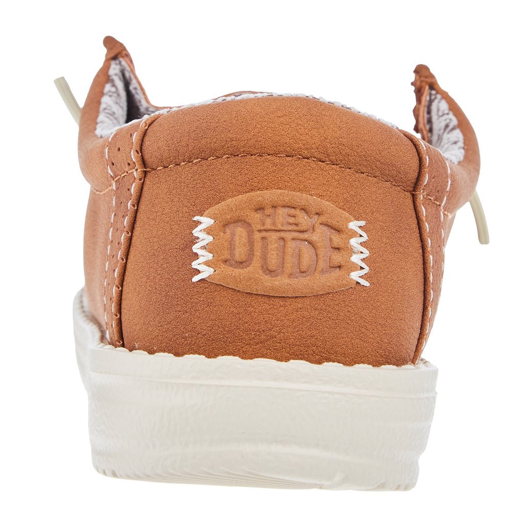 Hey Dude Wally Youth Classic Tan Faux Leather Slip-On