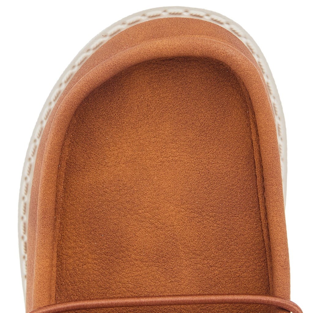 Hey Dude Wally Youth Classic Tan Faux Leather Slip-On