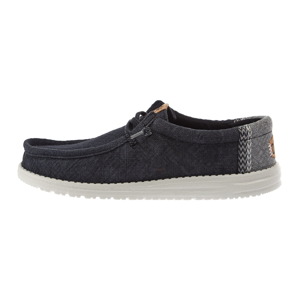 Hey Dude Men`s Wally Jute Black/Granite Grey Shoe