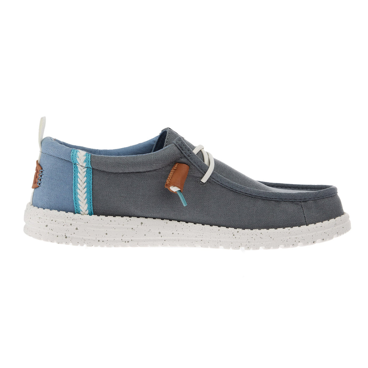 Hey Dude Men`s Grey/Denim Wally Summer Linen Casual Shoe
