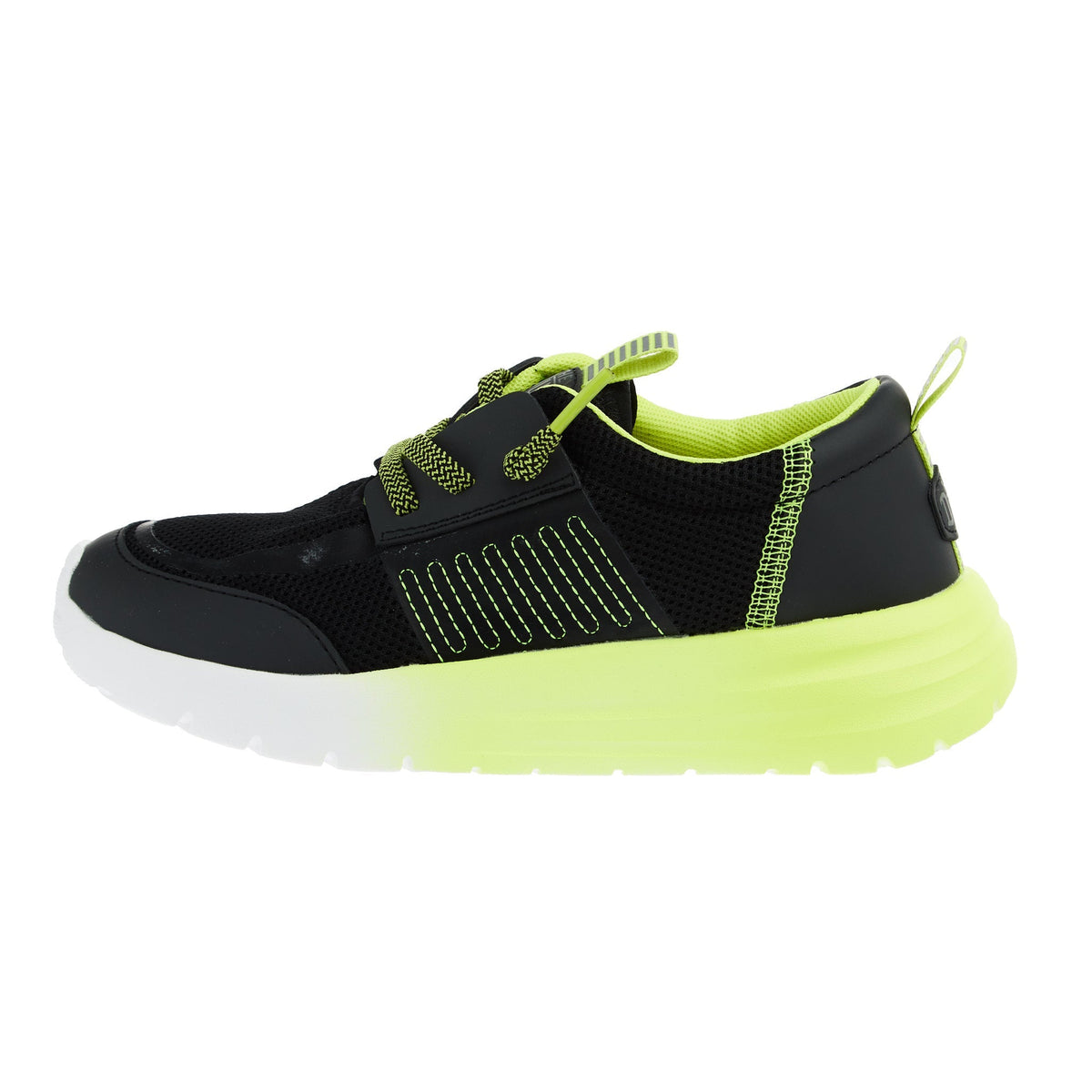 Hey Dude Sirocco Play Youth Sport Black and Lime Punch Casual Shoe