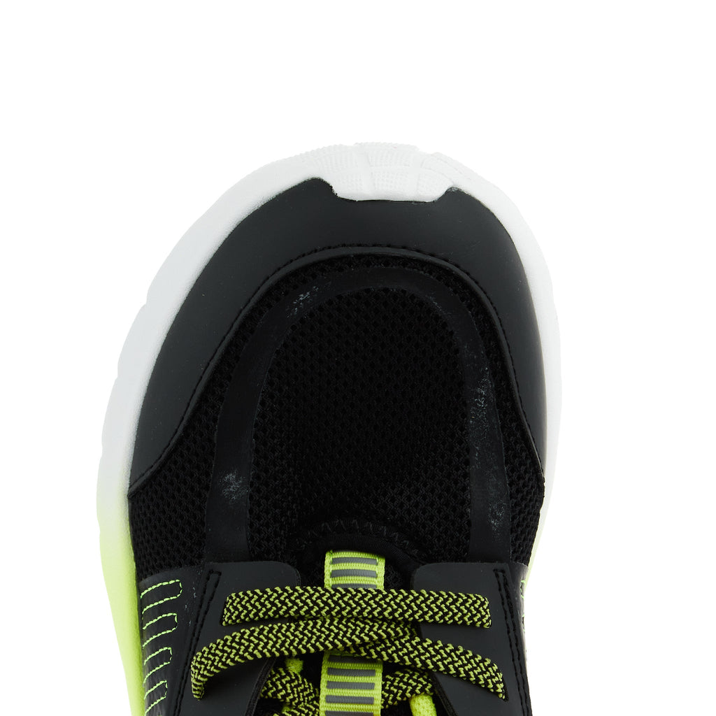 Hey Dude Sirocco Play Youth Sport Black and Lime Punch Casual Shoe
