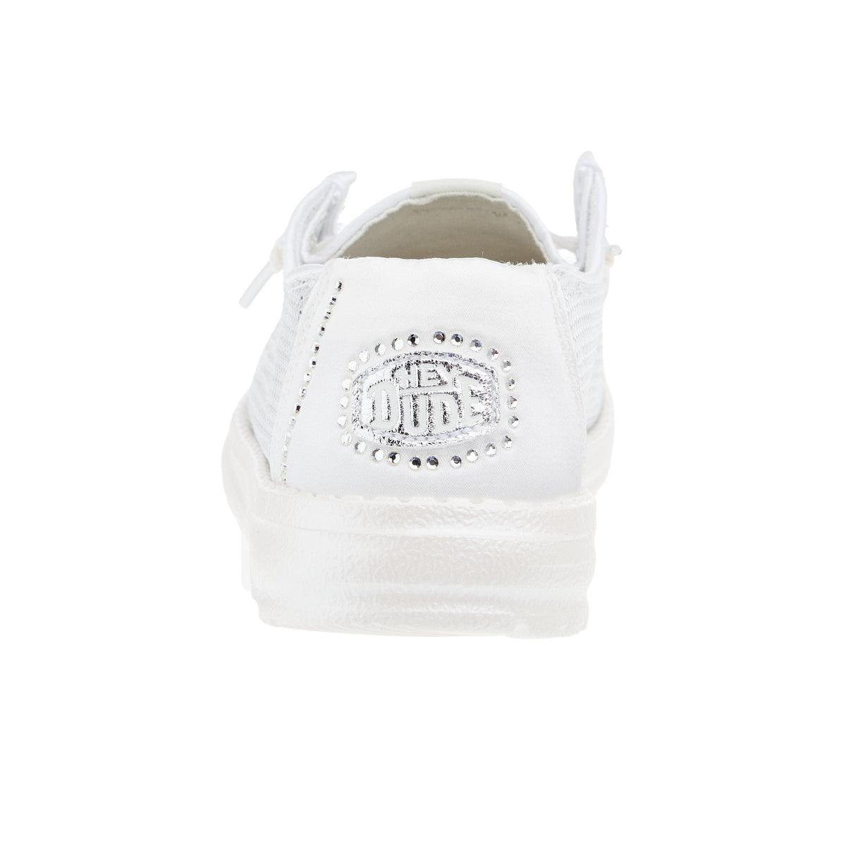 Hey Dude Womens Disco Sequin Silver Casual Shoe