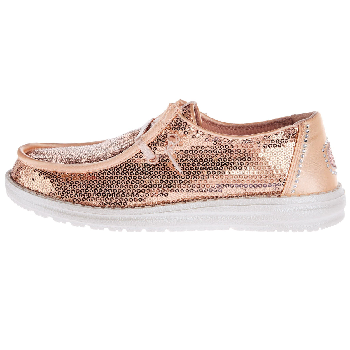 Hey Dude Womens Wendy Disco Sequin Blush Shoe