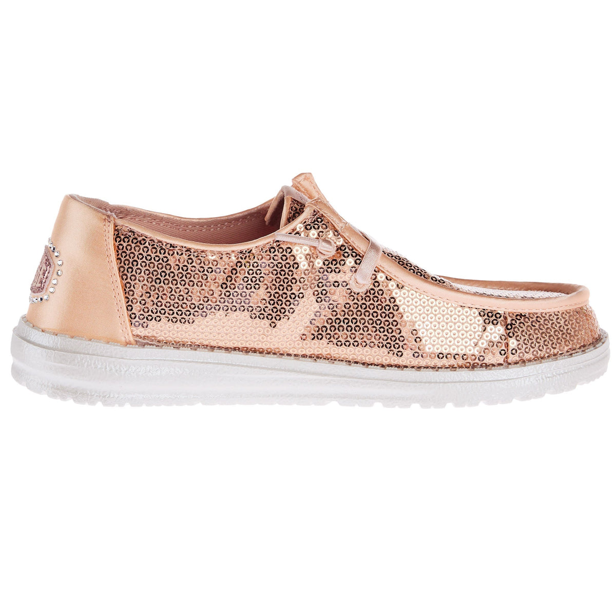 Hey Dude Womens Wendy Disco Sequin Blush Shoe
