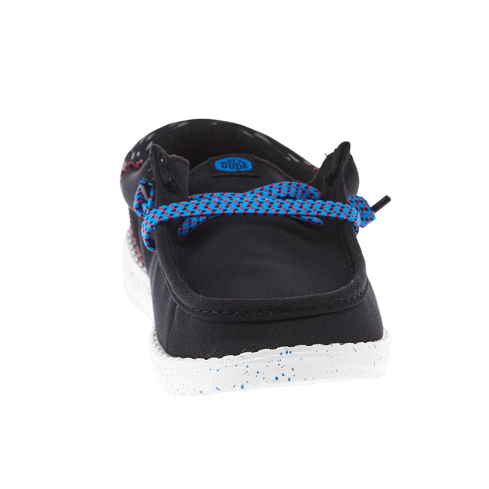 Hey Dude Youth Wally Jersey Jacquard Black and Red Causal Shoe