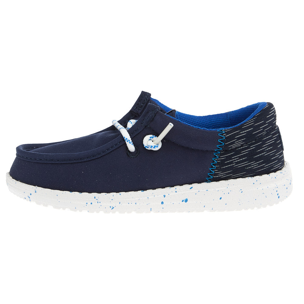 Hey Dude Youth Wally Funk Blue Jersey Jacquard