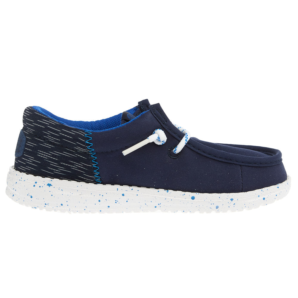Hey Dude Youth Wally Funk Blue Jersey Jacquard