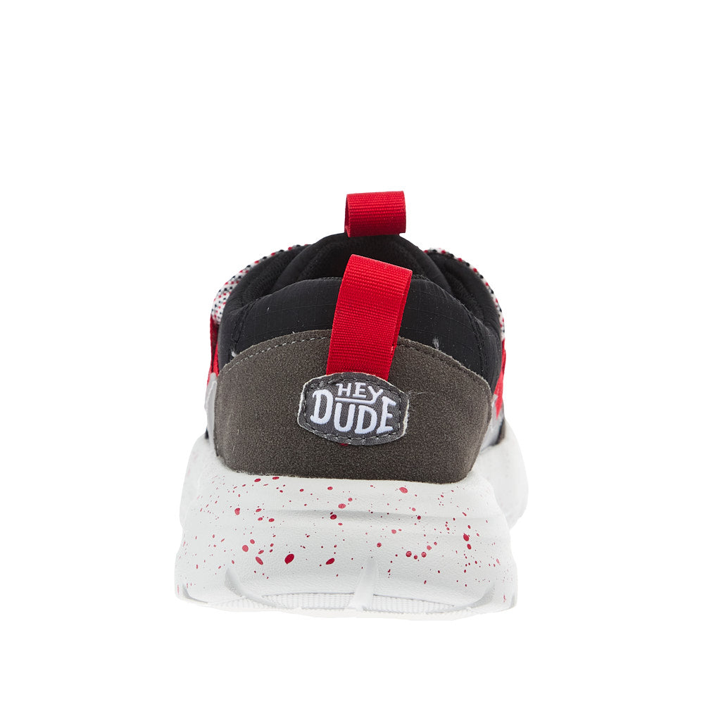 Hey Dude Youth Sirocoo Trek Sport Black and Red Sneaker