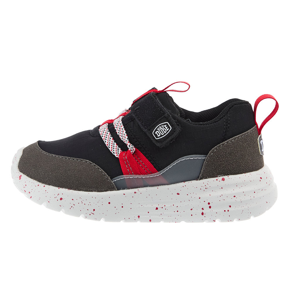 Hey Dude Toddler Sirocco Trek Sport Black and Red Sneaker