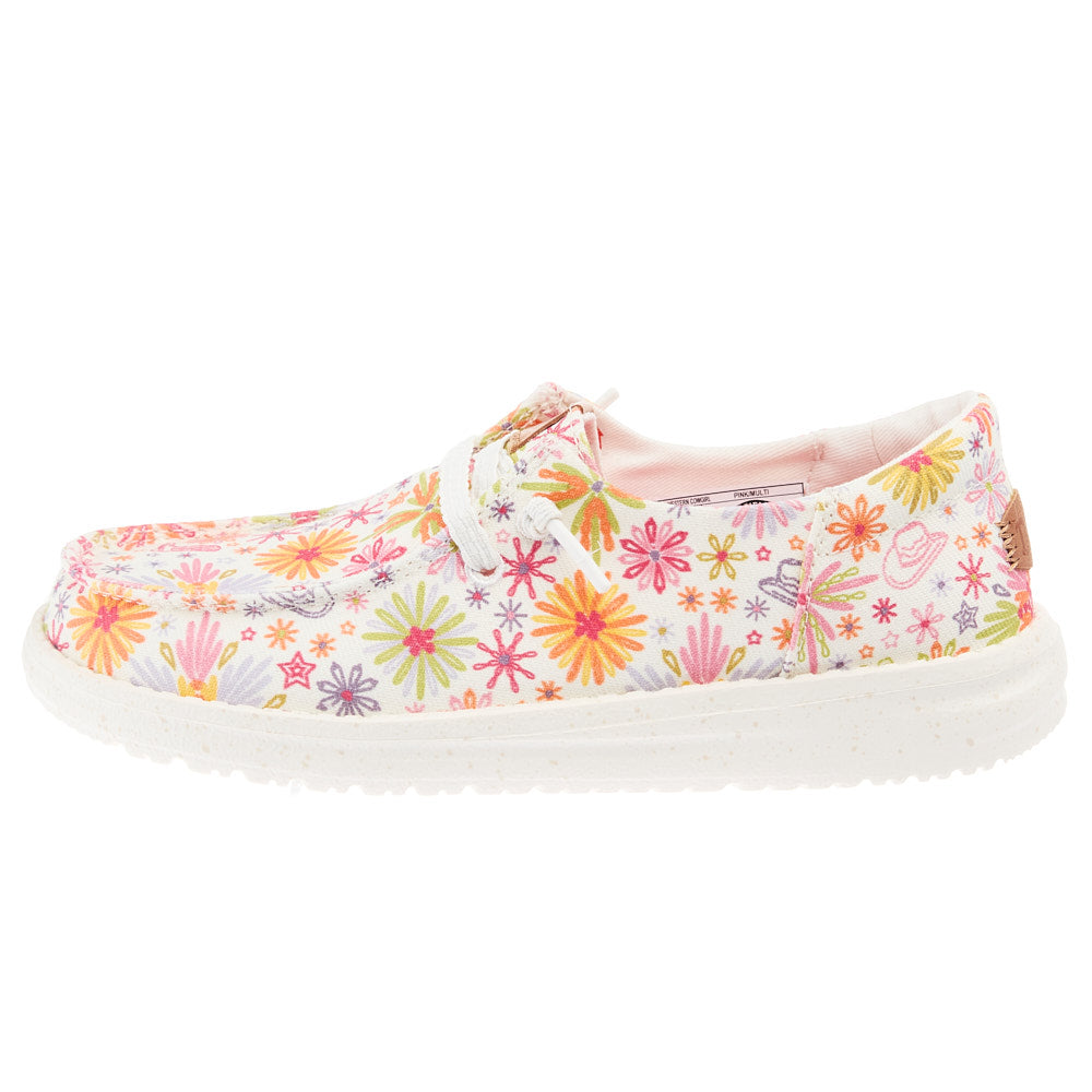 Hey Dude Youth Wendy Western Cowgirl Pink Casual Shoe