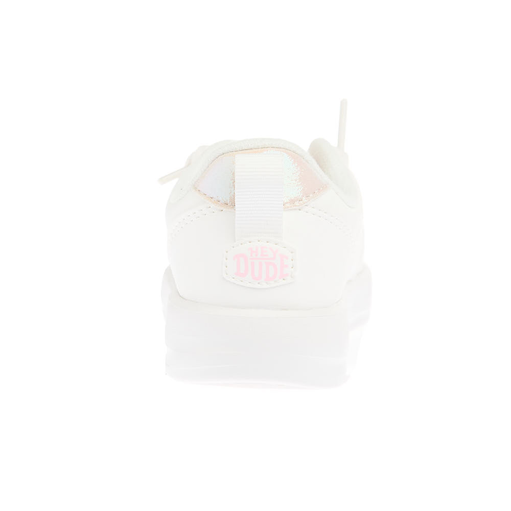 Hey Dude Toddler's Karina Duo Ivory and Iridescent Classic Sneaker