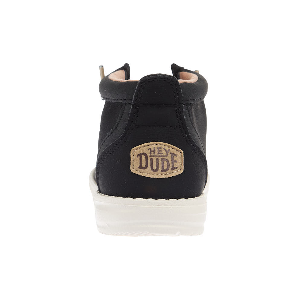 Hey Dude Youth Black Wally Mid Classic Casual Shoe