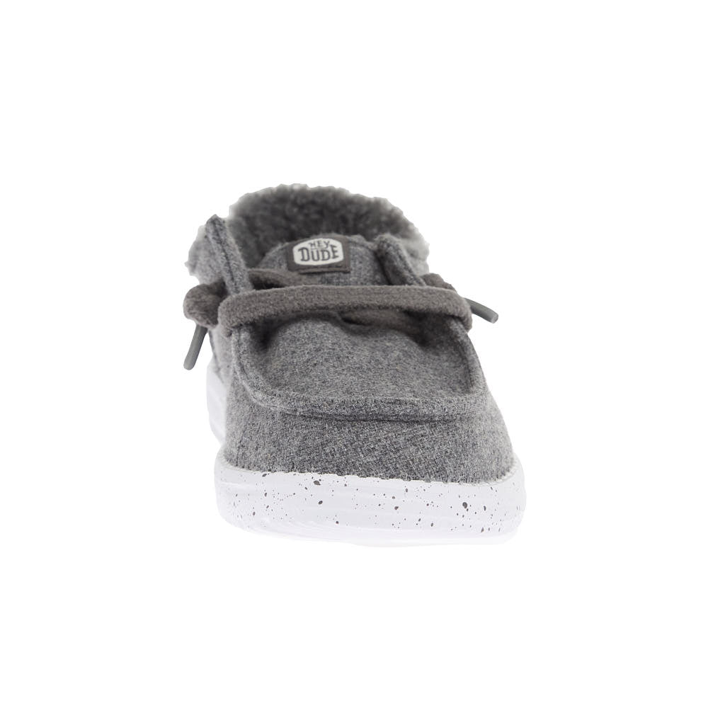 Hey Dude Youth Wendy Charcoal Wool Cozy Casual Shoe
