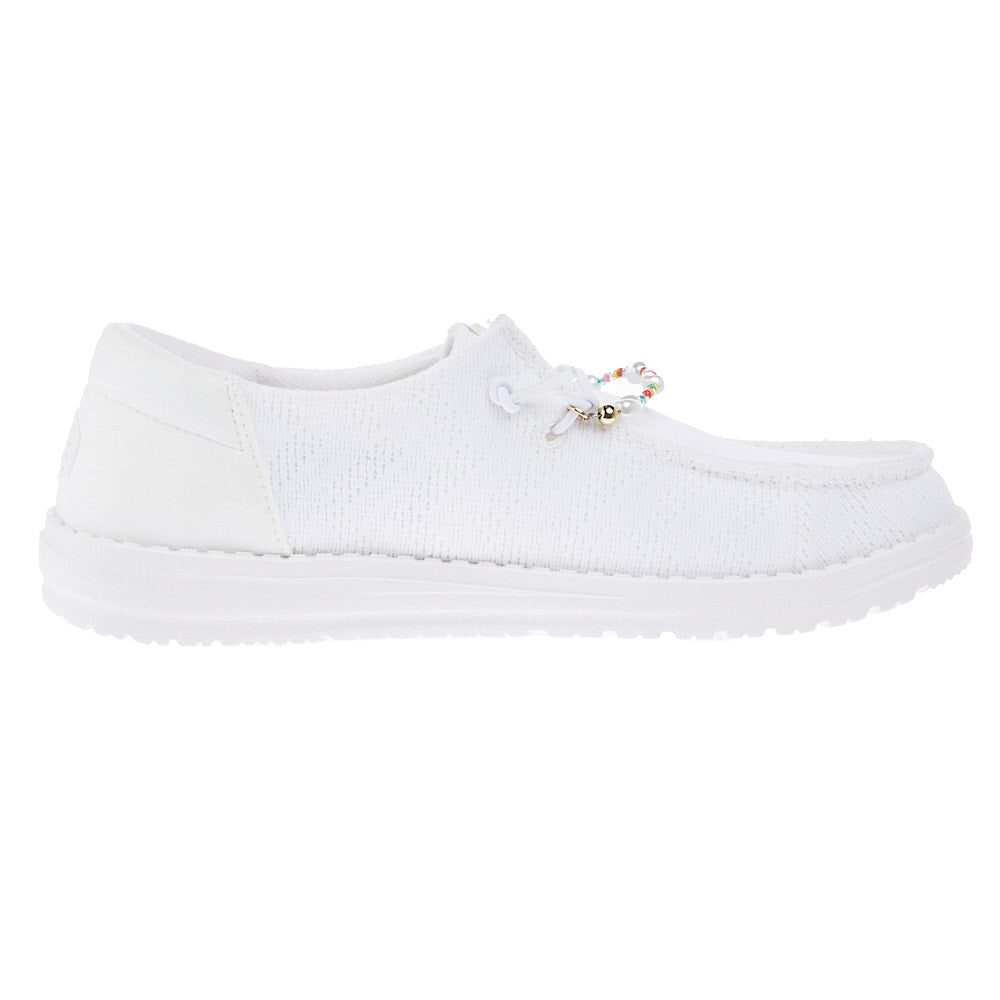 Hey Dude Women`s Wendy Funk Mesh Shoelry White Casual