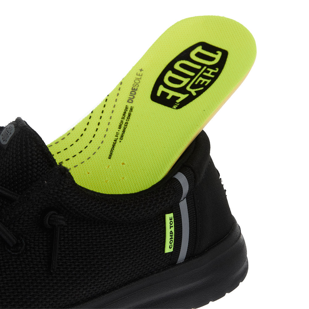 Hey Dude Women's Wendy Work Black Slip On Composite Toe Work Shoe