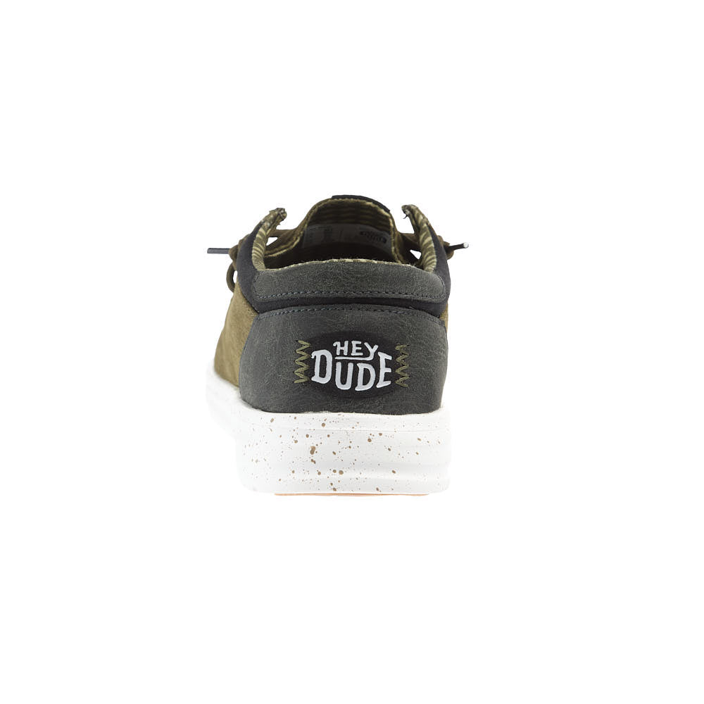 Hey Dude Men's Paul Washed Burnt Olive Casual Shoe