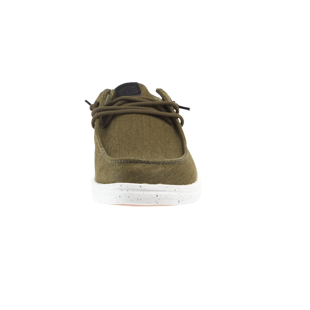 Hey Dude Men's Paul Washed Burnt Olive Casual Shoe