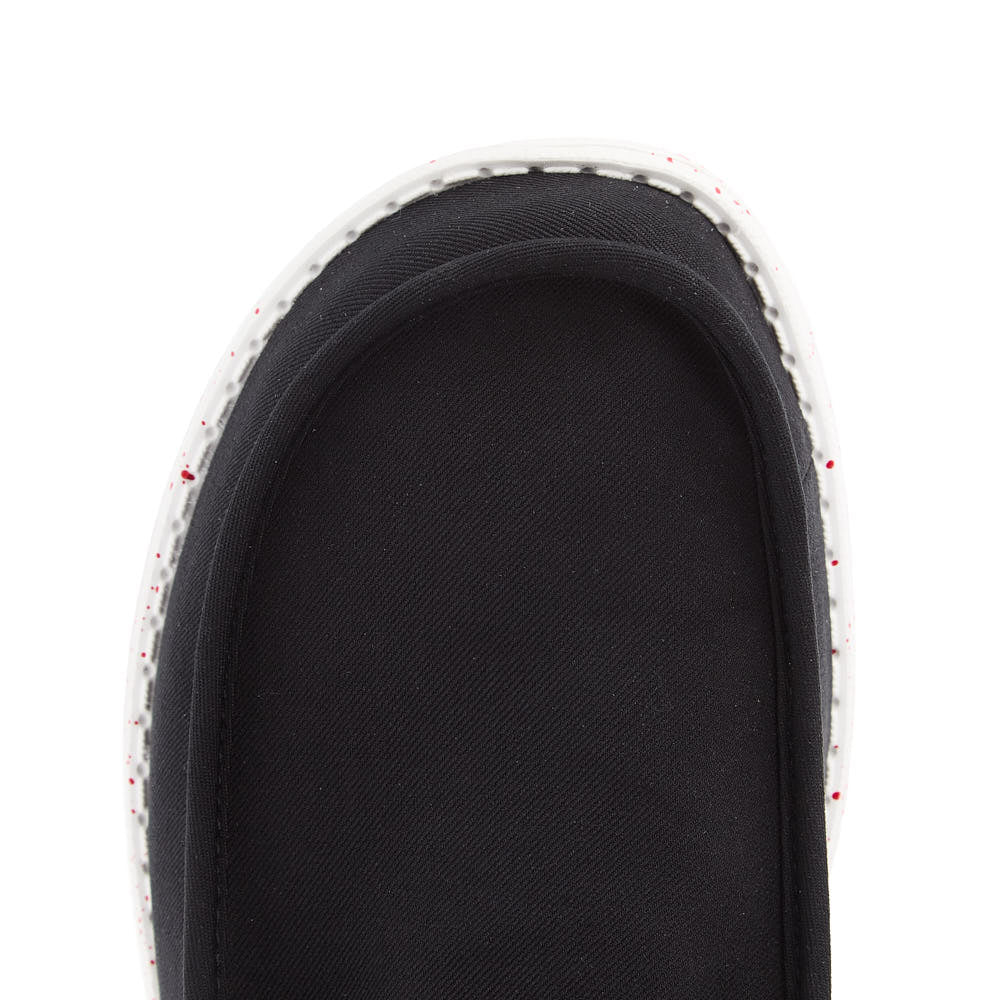 Hey Dude Mens Black and Red Wally Funk Jersey Casual Shoe