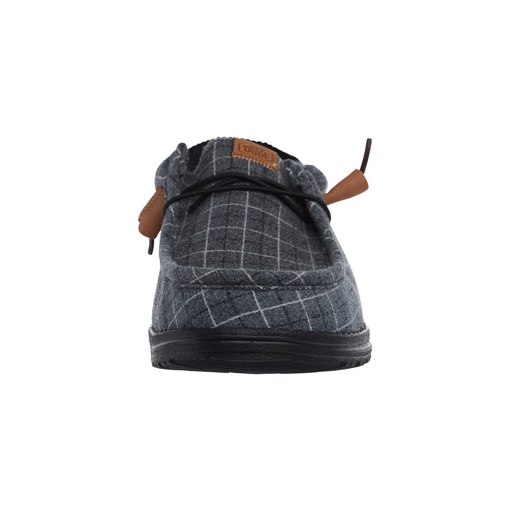 Hey Dude Men's Wally Black Plaid Corduroy Casual