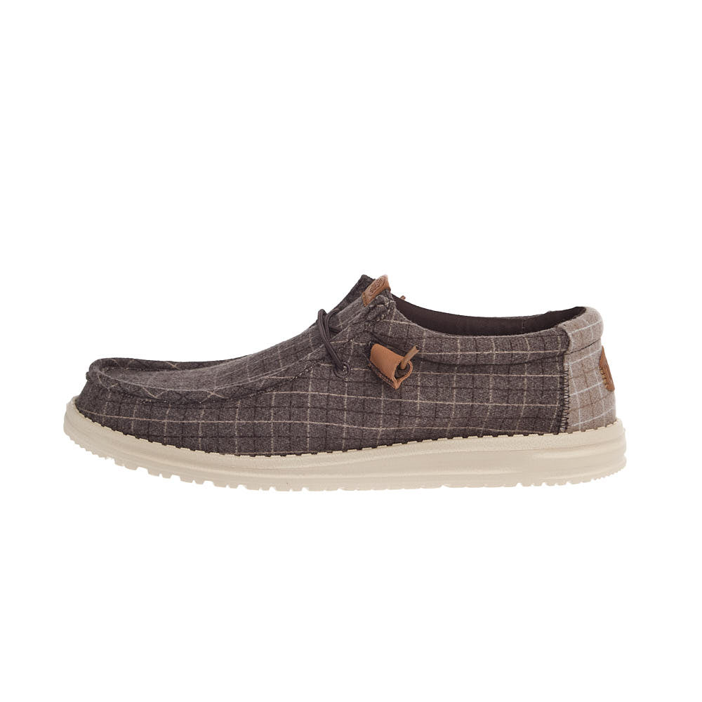 Hey Dude Men's Wally Brown Plaid Corduroy Casual