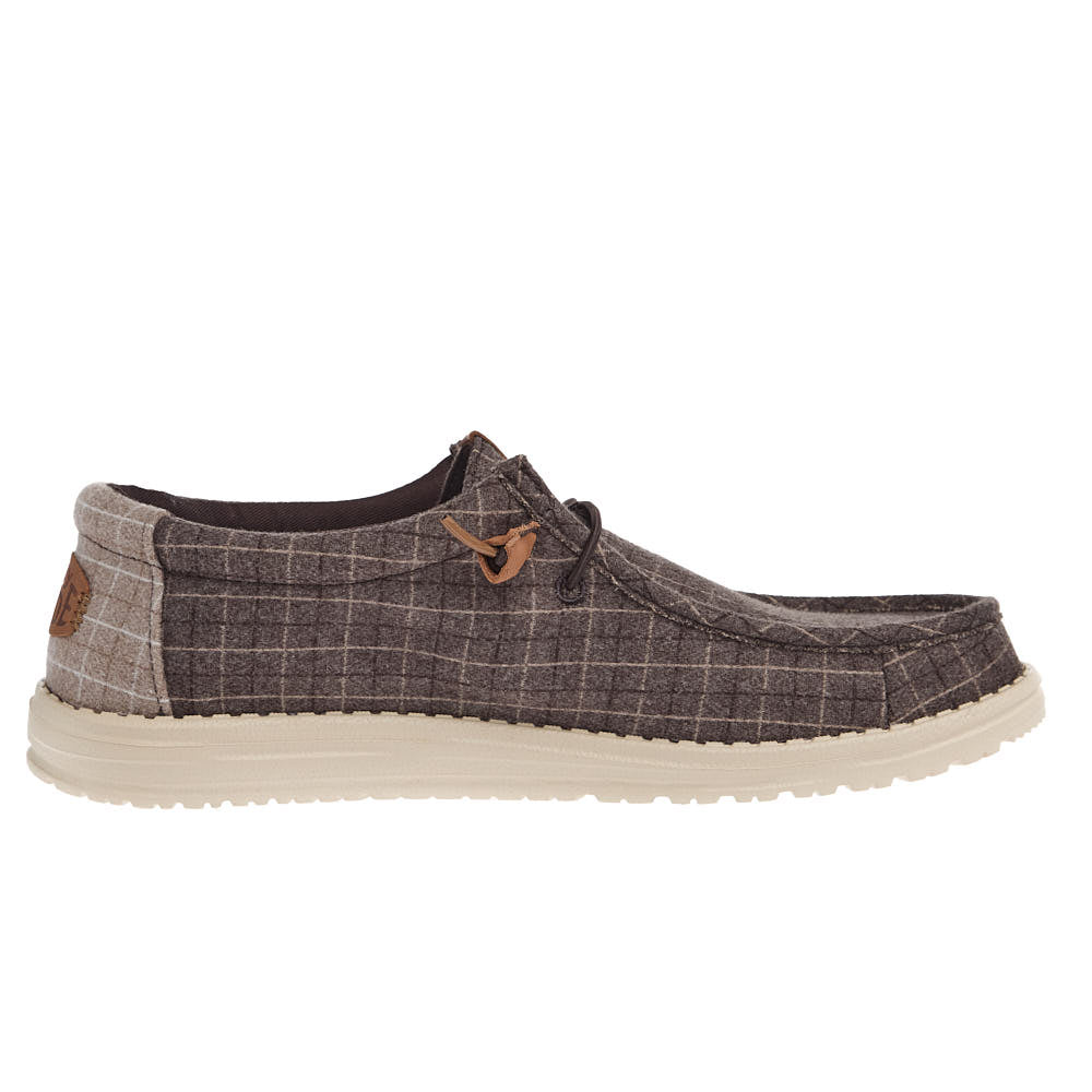 Hey Dude Men's Wally Brown Plaid Corduroy Casual