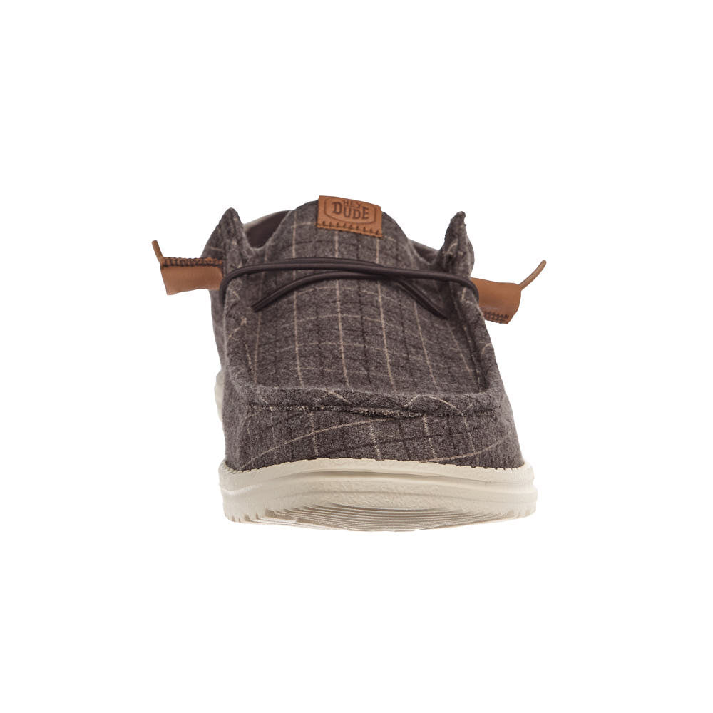 Hey Dude Men's Wally Brown Plaid Corduroy Casual
