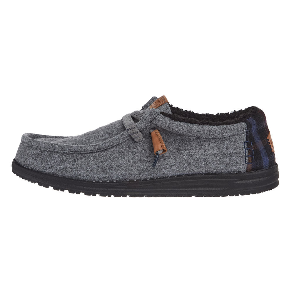 Hey Dude Men's Wally Smoke Grey Cozy Plaid Casual