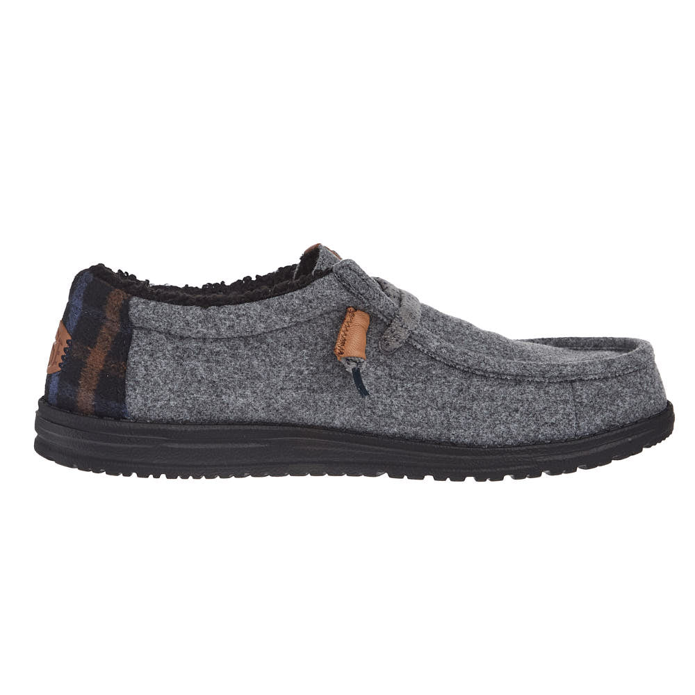 Hey Dude Men's Wally Smoke Grey Cozy Plaid Casual