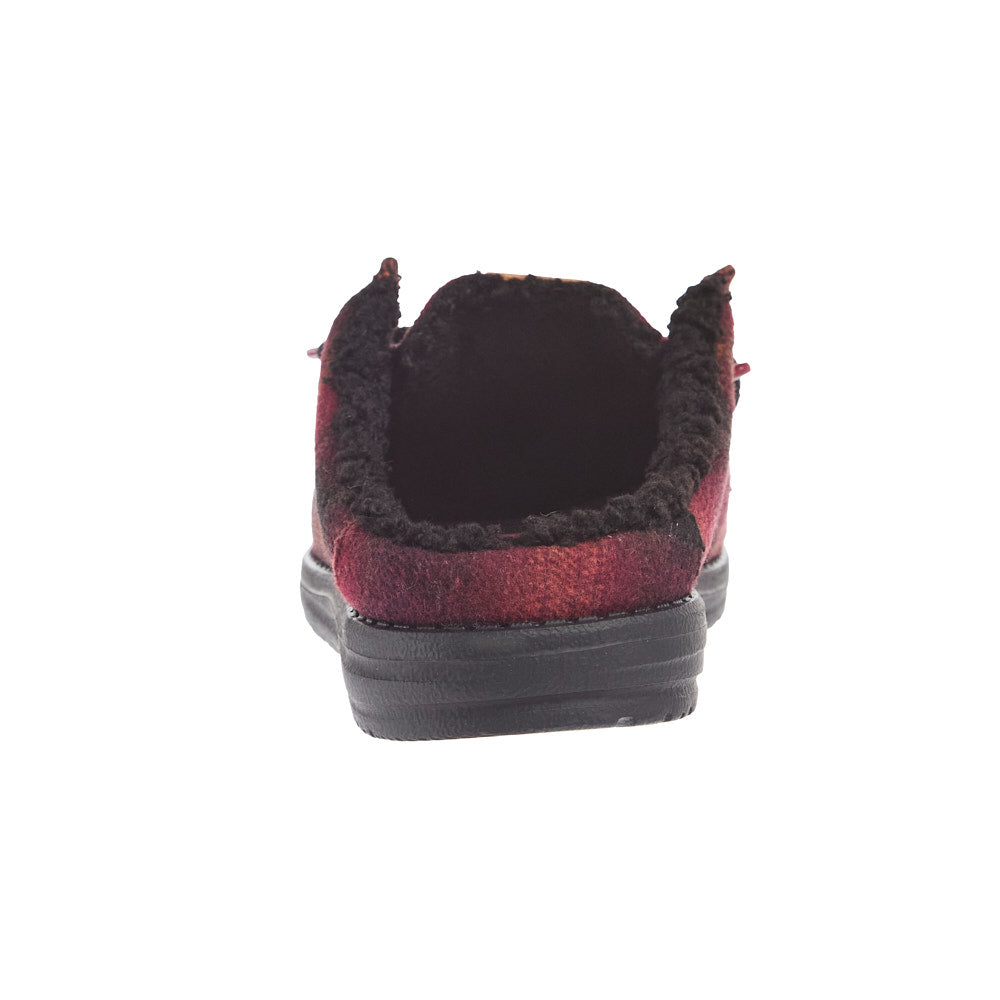 Hey Dude Men's Wally Slip Cozy Red Plaid Casual Shoe