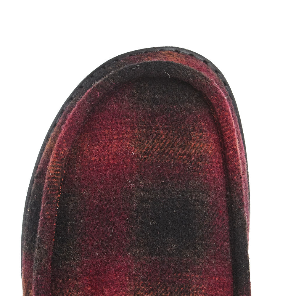 Hey Dude Men's Wally Slip Cozy Red Plaid Casual Shoe