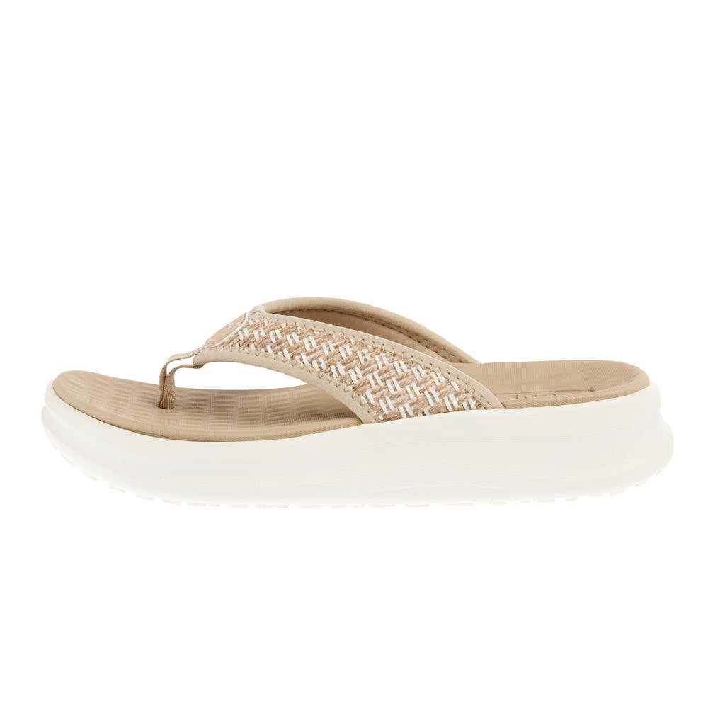 Hey Dude Women's Irish Cream and White Tide Flip Flop