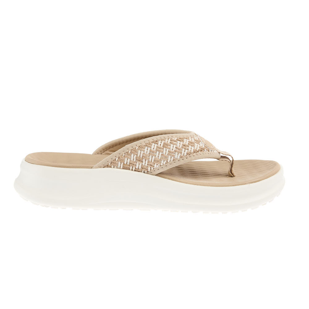 Hey Dude Women's Irish Cream and White Tide Flip Flop