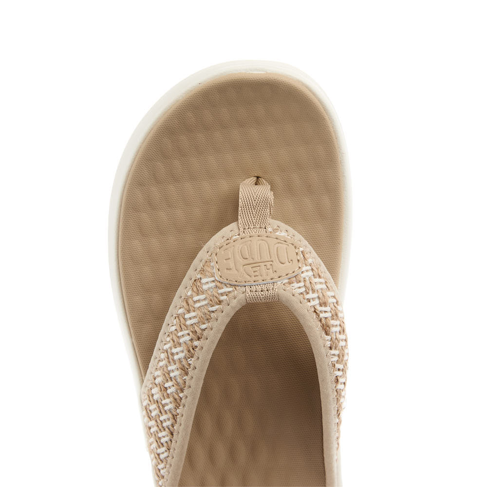 Hey Dude Women's Irish Cream and White Tide Flip Flop