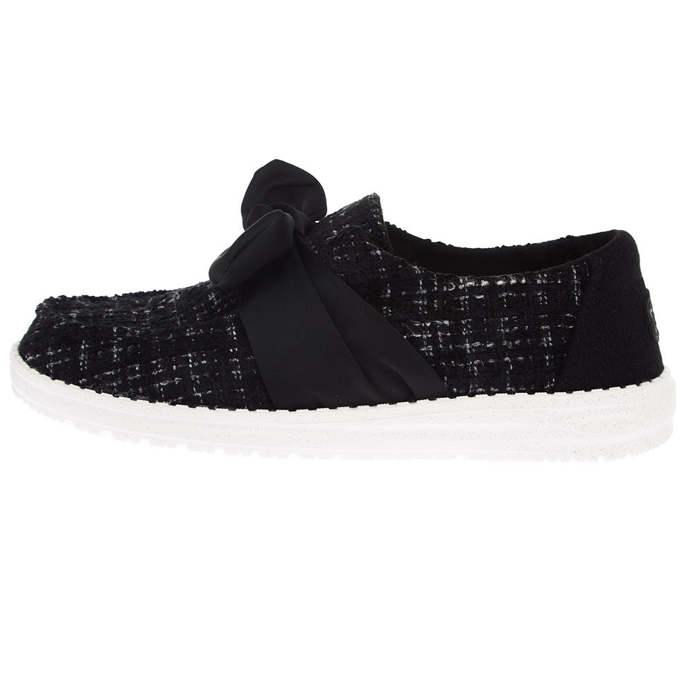 Hey Dude Women's Wendy Bow Tweed Black Casual