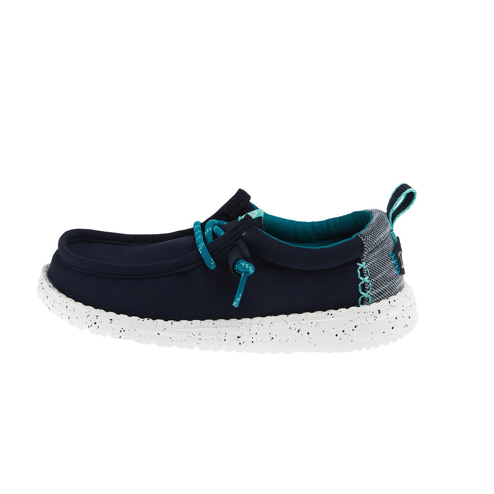 Hey Dude Kid's Wally Mini Ripstop Navy and Multi Casual Shoe