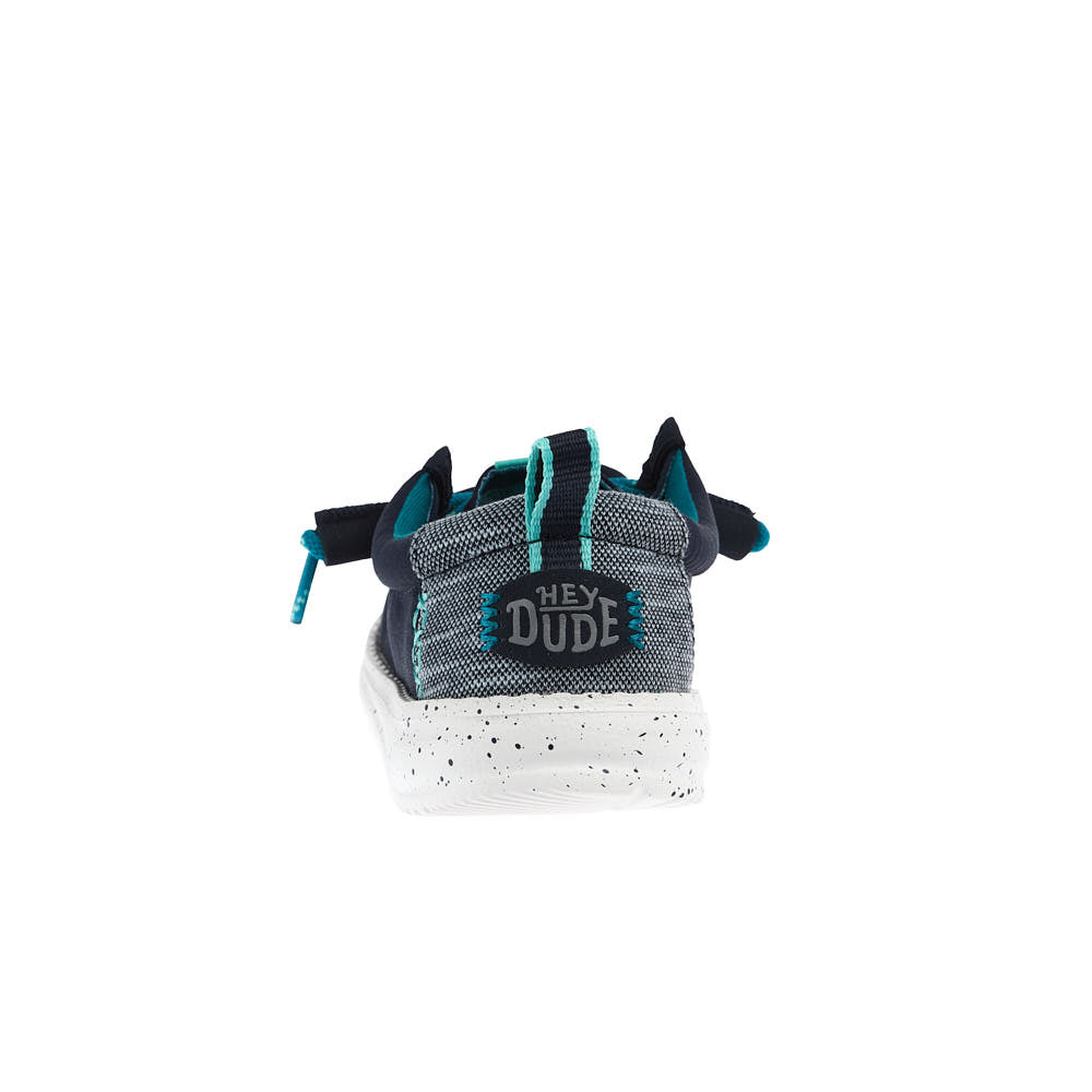 Hey Dude Kid's Wally Mini Ripstop Navy and Multi Casual Shoe