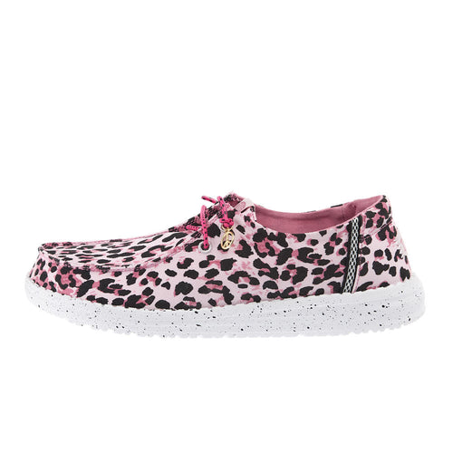 Hey Dude Kid's Wendy Getaway Lace Pink Leopard Casual Shoe