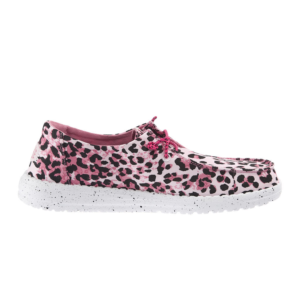Hey Dude Kid's Wendy Getaway Lace Pink Leopard Casual Shoe